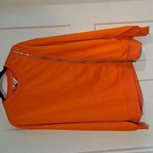 NWT Crewneck Sweatshirt w/ Asymmetrical Zipper (Orange) - LIT Activewear